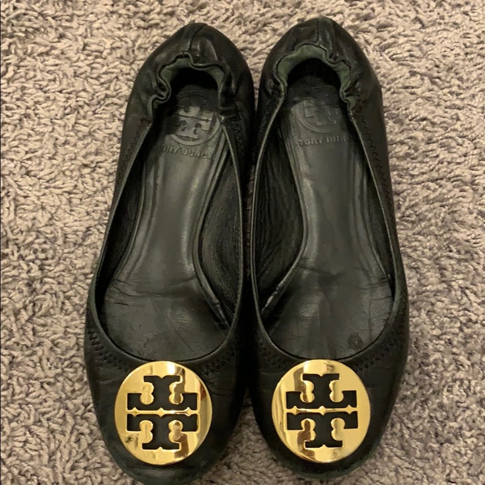 Tory Burch Black Flats